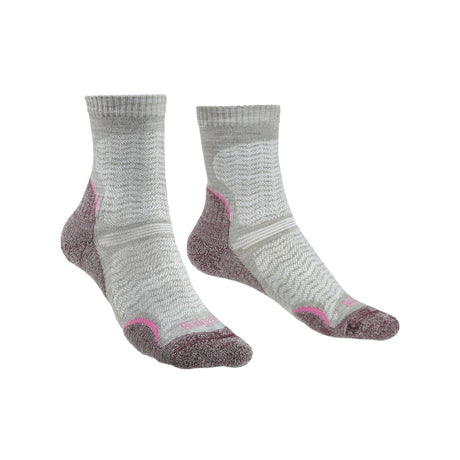 Bridgedale Women's Ultra Light Merino Performance 3/4 Cew Socks Aubergine / Small-Aubergine / Medium-Aubergine / Large - 53 Degrees North 