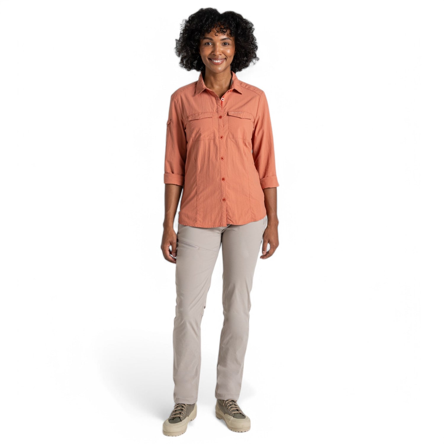 Craghoppers Women's Nosilife Adventure II Long Sleeve Shirt Red Sandstone / X-Small-Red Sandstone / Small-Red Sandstone / Medium-Red Sandstone / Large-Red Sandstone / X-Large #- 53 Degrees North 