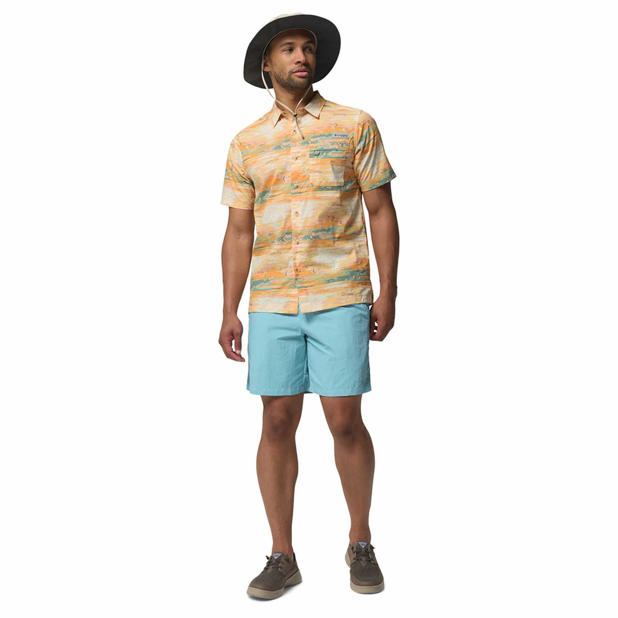 Columbia Bora Bora Booney Sun Hat Fossil-Sage-Collegiate Navy-Shale Purple - 53 Degrees North 