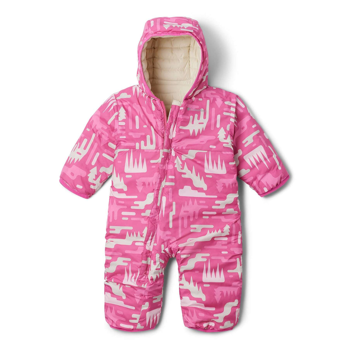 Columbia Kids' Powder Lite II Reversible Bunting Satin Pink/Chalk/Pink Ice / 3-6 Months-Satin Pink/Chalk/Pink Ice / 6-12 Months-Satin Pink/Chalk/Pink Ice / 12-18 Months-Satin Pink/Chalk/Pink Ice / 18-24 Months-Coll navy/Rain Forest/ Mountain Blue / 3-6 Months - 53 Degrees North 