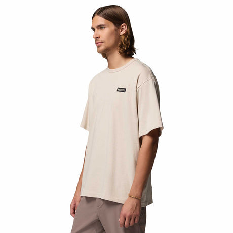 Columbia Men's CSC Heavyweight Iconic T-Shirt White/Repeated Peaks / Small-White/Repeated Peaks / Medium-White/Repeated Peaks / Large-White/Repeated Peaks / X-Large-White/Repeated Peaks / XX-Large - 53 Degrees North 