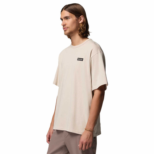 Columbia Men's CSC Heavyweight Iconic T-Shirt White/Repeated Peaks / Small-White/Repeated Peaks / Medium-White/Repeated Peaks / Large-White/Repeated Peaks / X-Large-White/Repeated Peaks / XX-Large - 53 Degrees North 