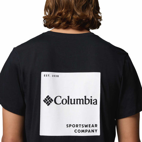 Columbia Men's CSC Logo Back T-Shirt Black/Boxy Brand / Small-Black/Boxy Brand / Medium-Black/Boxy Brand / Large-Black/Boxy Brand / X-Large-Black/Boxy Brand / XX-Large - 53 Degrees North 