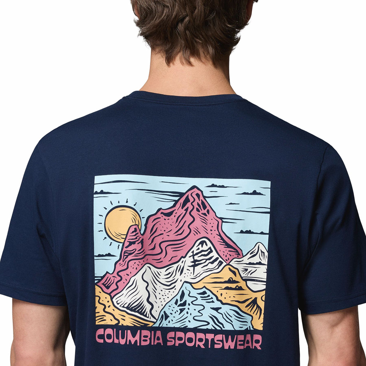 Columbia Men's CSC Outdoor Back Graphic T-Shirt Collegiate Navy/Sunscape / Small-Collegiate Navy/Sunscape / Medium-Collegiate Navy/Sunscape / Large-Collegiate Navy/Sunscape / X-Large-Collegiate Navy/Sunscape / XX-Large - 53 Degrees North 