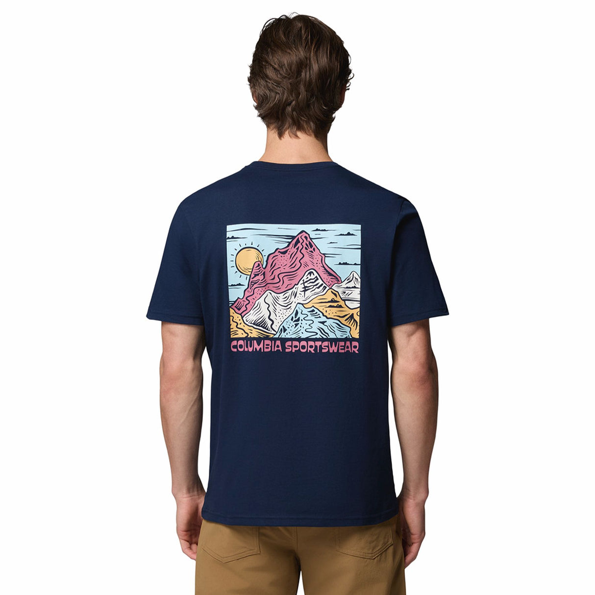 Columbia Men's CSC Outdoor Back Graphic T-Shirt Collegiate Navy/Sunscape / Small-Collegiate Navy/Sunscape / Medium-Collegiate Navy/Sunscape / Large-Collegiate Navy/Sunscape / X-Large-Collegiate Navy/Sunscape / XX-Large - 53 Degrees North 