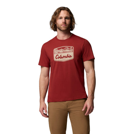Columbia Men's CSC Seasonal Graphic Tee Red Oxide/Hex Woodblock Badge / Small - 53 Degrees North