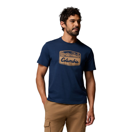 Columbia Men's CSC Seasonal Graphic Tee Collegiate Navy/Hex Woodblock Badge / Small - 53 Degrees North