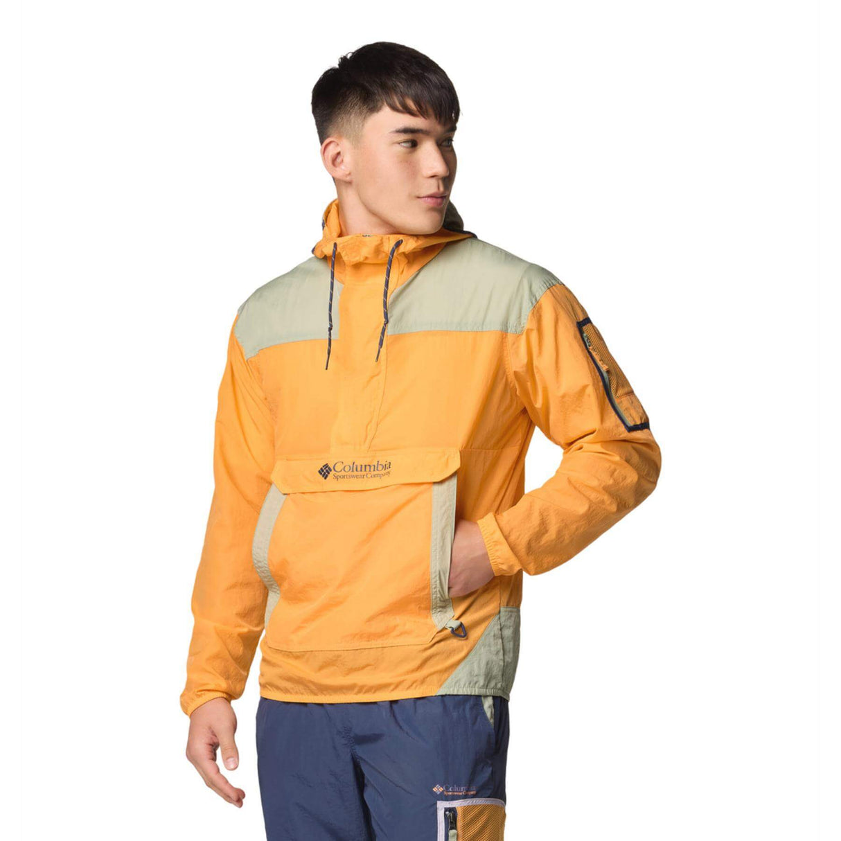 Columbia Men's Challenger Windbreaker Anorak River Blue/Dark Stone/Black / Small-River Blue/Dark Stone/Black / Medium-River Blue/Dark Stone/Black / Large-River Blue/Dark Stone/Black / X-Large-River Blue/Dark Stone/Black / XX-Large - 53 Degrees North 