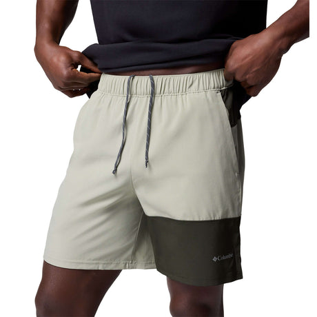 Columbia Men's Columbia Hike Colour Block Hiking Shorts Safari/Greenscape / Small-Safari/Greenscape / Medium-Safari/Greenscape / Large-Safari/Greenscape / X-Large-Safari/Greenscape / XX-Large - 53 Degrees North 