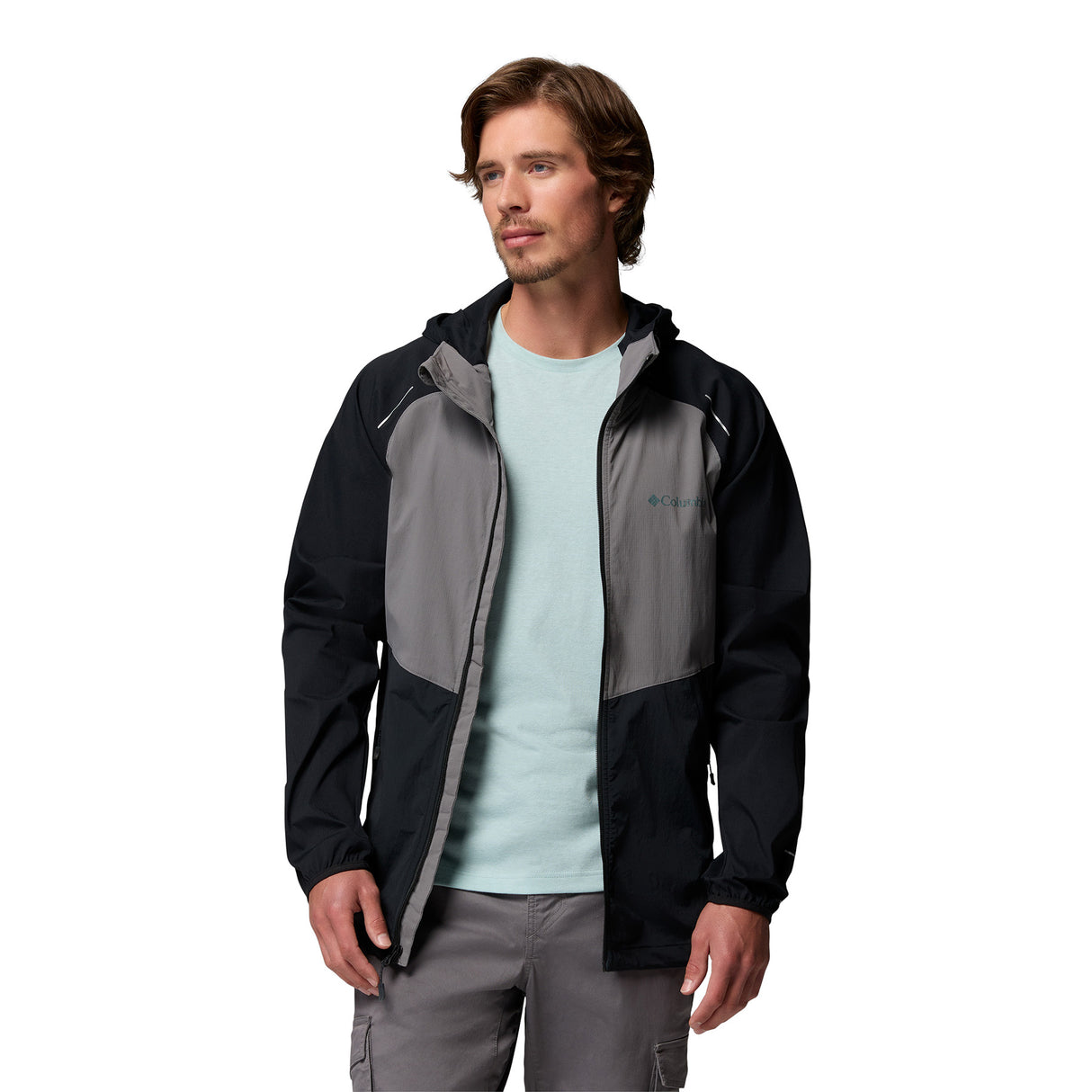 Columbia Men's Columbia Tech II Wind Jacket Black/Columbia Grey / Small-Black/Columbia Grey / Medium-Black/Columbia Grey / Large-Black/Columbia Grey / X-Large-Black/Columbia Grey / XX-Large - 53 Degrees North 