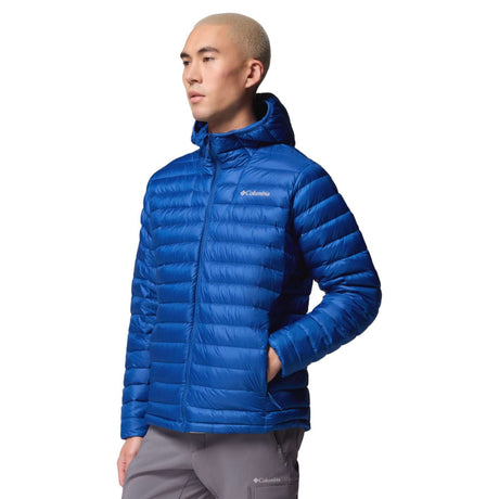 Columbia Men's Corelite Down Hooded Jacket Mountain Blue / Small-Mountain Blue / Medium-Mountain Blue / Large-Mountain Blue / X-Large-Mountain Blue / XX-Large - 53 Degrees North 