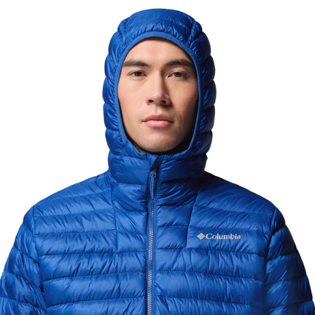 Columbia Men's Corelite Down Hooded Jacket Mountain Blue / Small-Mountain Blue / Medium-Mountain Blue / Large-Mountain Blue / X-Large-Mountain Blue / XX-Large - 53 Degrees North 
