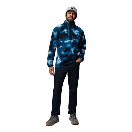 Columbia Men's Helvetia II Printed Half Snap Fleece Phoenix Blue Dyeflow / Small - 53 Degrees North