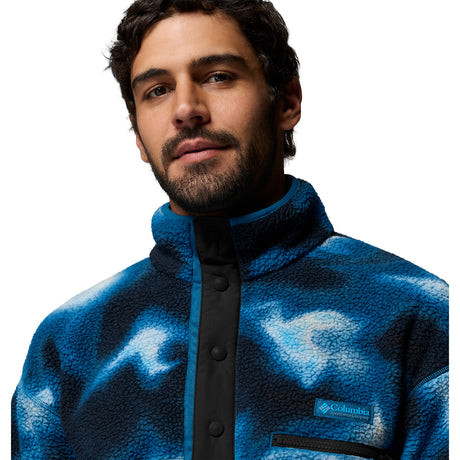 Columbia Men's Helvetia II Printed Half Snap Fleece Phoenix Blue Dyeflow / Small - 53 Degrees North
