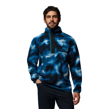 Columbia Men's Helvetia II Printed Half Snap Fleece Phoenix Blue Dyeflow / Small - 53 Degrees North