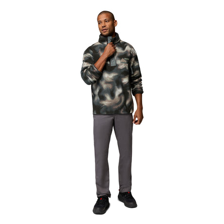 Columbia Men's Helvetia II Printed Half Snap Fleece Phoenix Blue Dyeflow / Small - 53 Degrees North