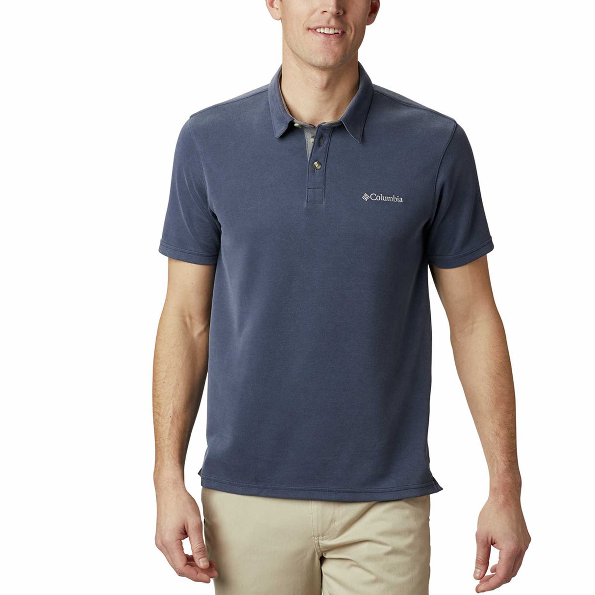 Columbia Men's Nelson Point Polo Collegiate Navy/Graphite / Small-Collegiate Navy/Graphite / Medium-Collegiate Navy/Graphite / Large-Collegiate Navy/Graphite / X-Large-Collegiate Navy/Graphite / XX-Large - 53 Degrees North 