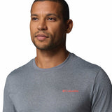 Columbia Men's Parsons Point Short Sleeve Back Graphic T-Shirt Black Heather/Splatter Gem / Small-Black Heather/Splatter Gem / Medium-Black Heather/Splatter Gem / Large-Black Heather/Splatter Gem / X-Large-Black Heather/Splatter Gem / XX-Large - 53 Degrees North 