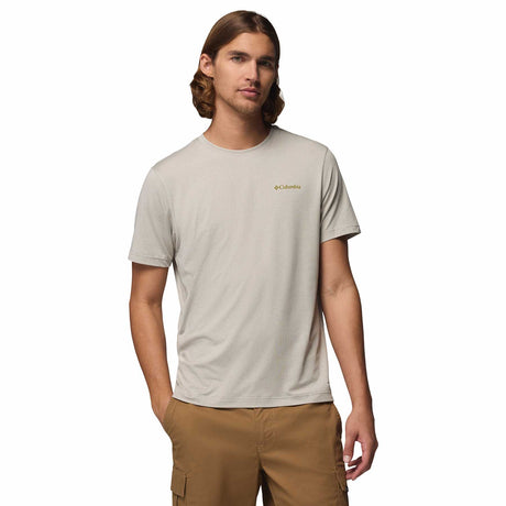 Columbia Men's Parsons Point Short Sleeve Back Graphic T-Shirt Black Heather/Splatter Gem / Small-Black Heather/Splatter Gem / Medium-Black Heather/Splatter Gem / Large-Black Heather/Splatter Gem / X-Large-Black Heather/Splatter Gem / XX-Large - 53 Degrees North 