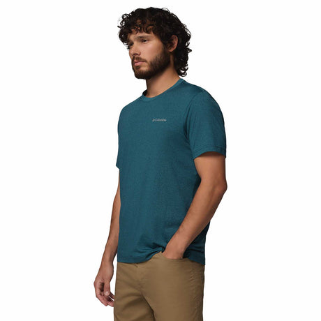 Columbia Men's Parsons Point Short Sleeve Back Graphic T-Shirt Black Heather/Splatter Gem / Small-Black Heather/Splatter Gem / Medium-Black Heather/Splatter Gem / Large-Black Heather/Splatter Gem / X-Large-Black Heather/Splatter Gem / XX-Large - 53 Degrees North 