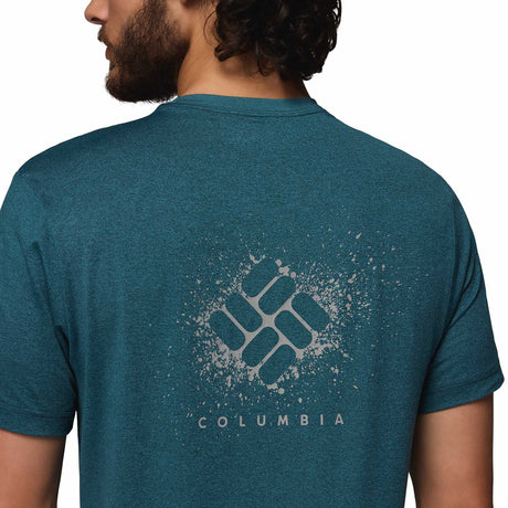 Columbia Men's Parsons Point Short Sleeve Back Graphic T-Shirt Black Heather/Splatter Gem / Small-Black Heather/Splatter Gem / Medium-Black Heather/Splatter Gem / Large-Black Heather/Splatter Gem / X-Large-Black Heather/Splatter Gem / XX-Large - 53 Degrees North 