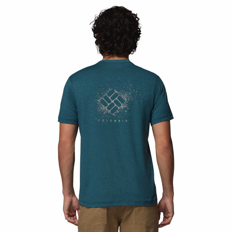 Columbia Men's Parsons Point Short Sleeve Back Graphic T-Shirt Black Heather/Splatter Gem / Small-Black Heather/Splatter Gem / Medium-Black Heather/Splatter Gem / Large-Black Heather/Splatter Gem / X-Large-Black Heather/Splatter Gem / XX-Large - 53 Degrees North 