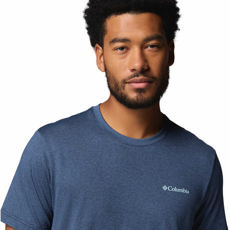 Columbia Men's Parsons Point Short Sleeve Back Graphic T-Shirt Black Heather/Splatter Gem / Small-Black Heather/Splatter Gem / Medium-Black Heather/Splatter Gem / Large-Black Heather/Splatter Gem / X-Large-Black Heather/Splatter Gem / XX-Large - 53 Degrees North 