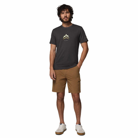Columbia Men's Parsons Point T-Shirt Black Heather/Pointed Peaks / Small-Black Heather/Pointed Peaks / Medium-Black Heather/Pointed Peaks / Large-Black Heather/Pointed Peaks / X-Large-Black Heather/Pointed Peaks / XX-Large - 53 Degrees North 
