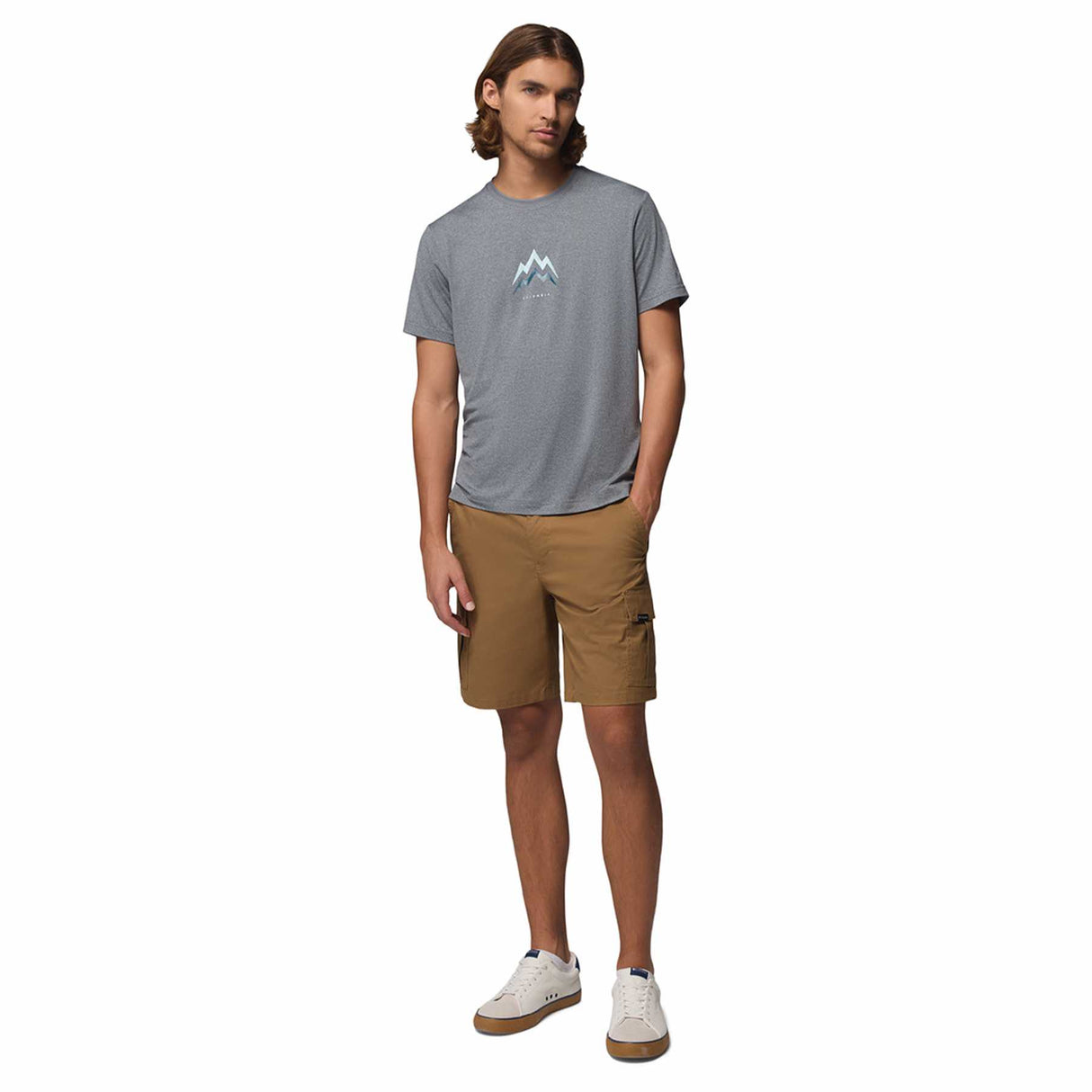 Columbia Men's Parsons Point T-Shirt Black Heather/Pointed Peaks / Small-Black Heather/Pointed Peaks / Medium-Black Heather/Pointed Peaks / Large-Black Heather/Pointed Peaks / X-Large-Black Heather/Pointed Peaks / XX-Large - 53 Degrees North 