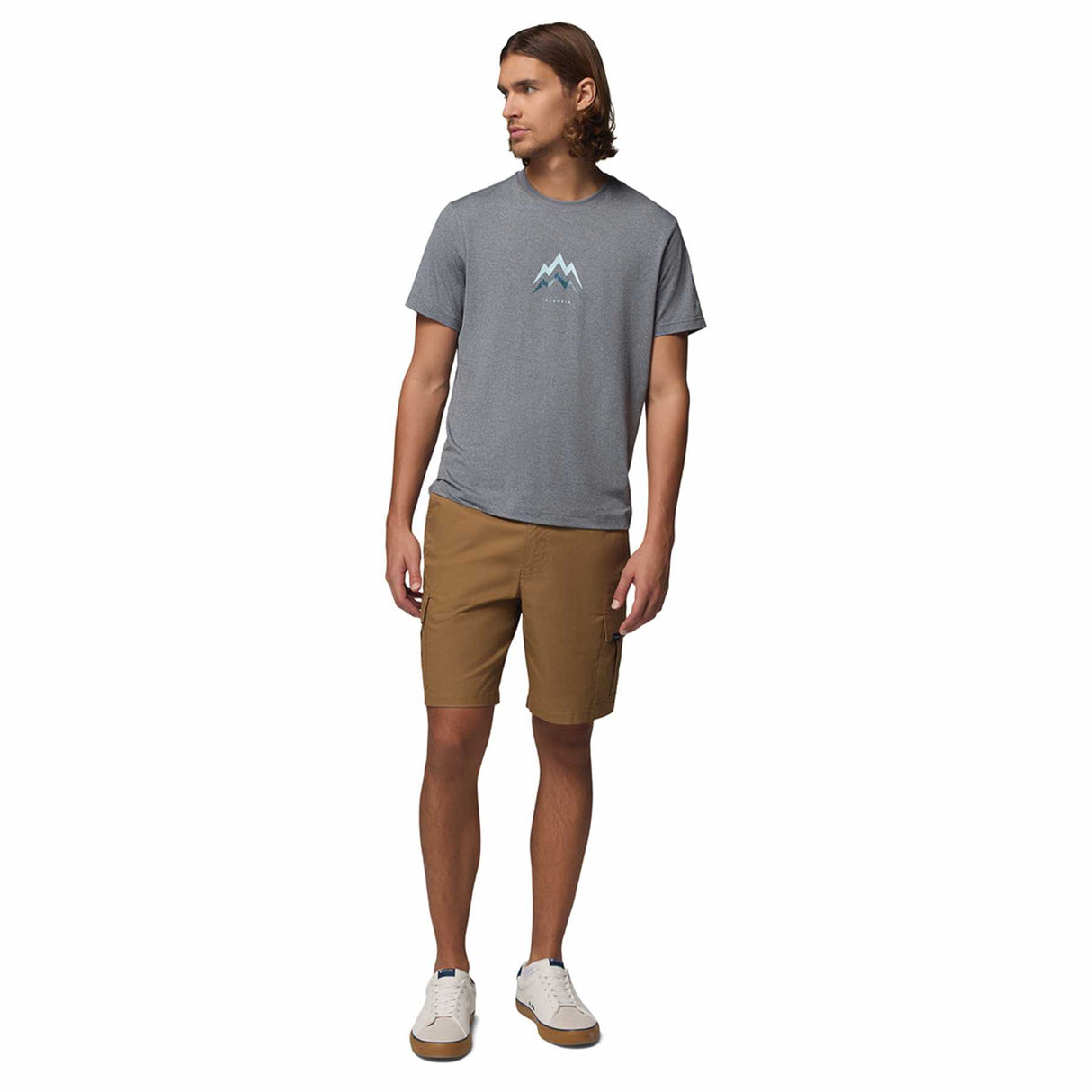 Columbia Men's Parsons Point T-Shirt Black Heather/Pointed Peaks / Small-Black Heather/Pointed Peaks / Medium-Black Heather/Pointed Peaks / Large-Black Heather/Pointed Peaks / X-Large-Black Heather/Pointed Peaks / XX-Large - 53 Degrees North 
