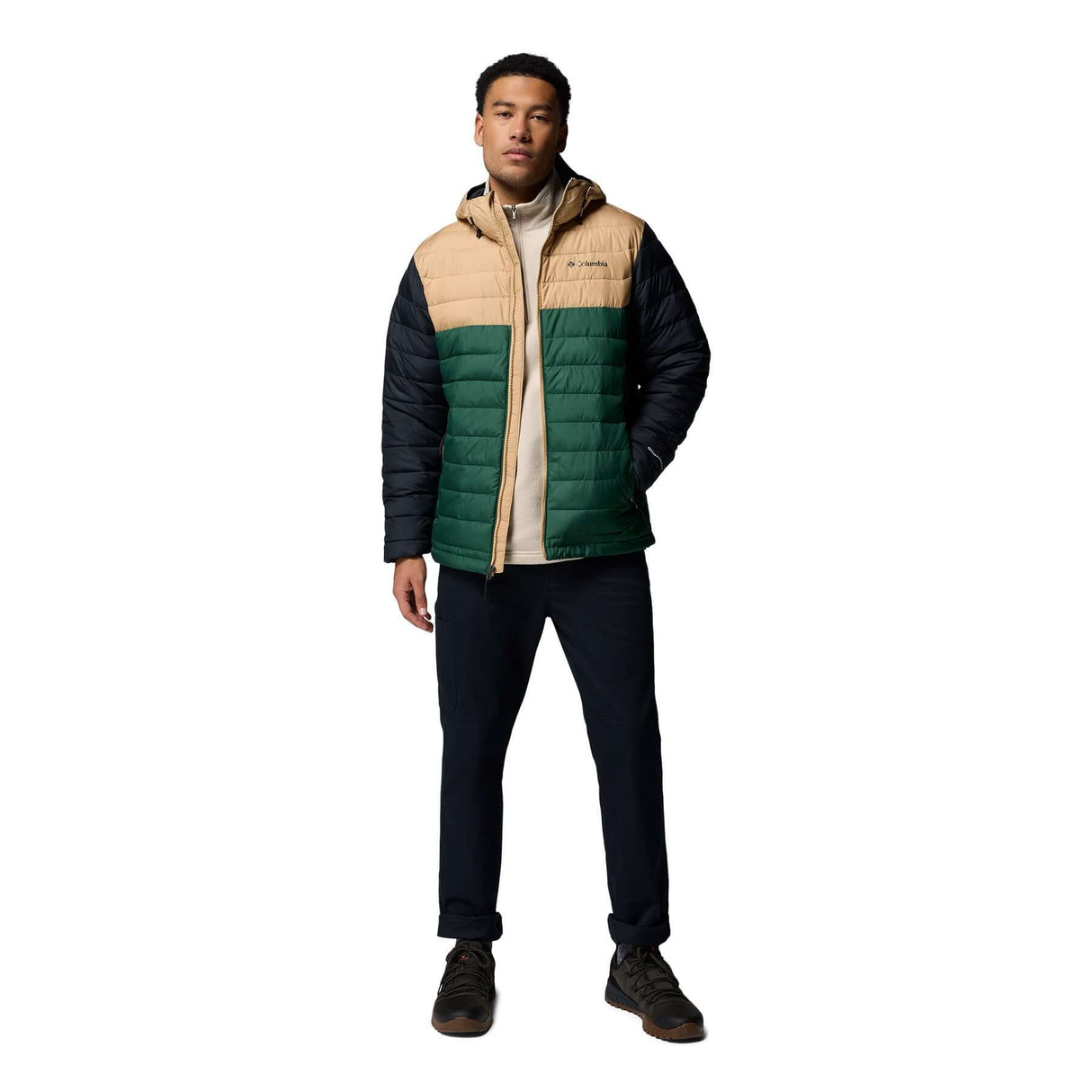 Columbia Men's Powder Lite II Hooded Jacket Rain Forest/Canoe/Black / Small-Rain Forest/Canoe/Black / Medium-Rain Forest/Canoe/Black / Large-Rain Forest/Canoe/Black / X-Large-Rain Forest/Canoe/Black / XX-Large - 53 Degrees North 