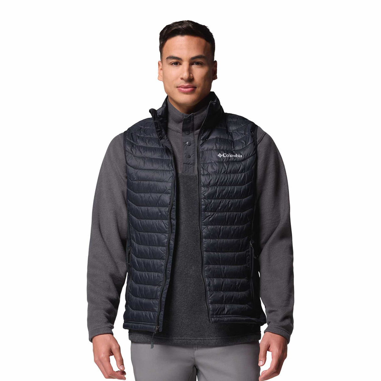 Columbia Men's Powder Pass Hybrid Vest Black / Small-Black / Medium-Black / Large-Black / X-Large-Black / XX-Large - 53 Degrees North 