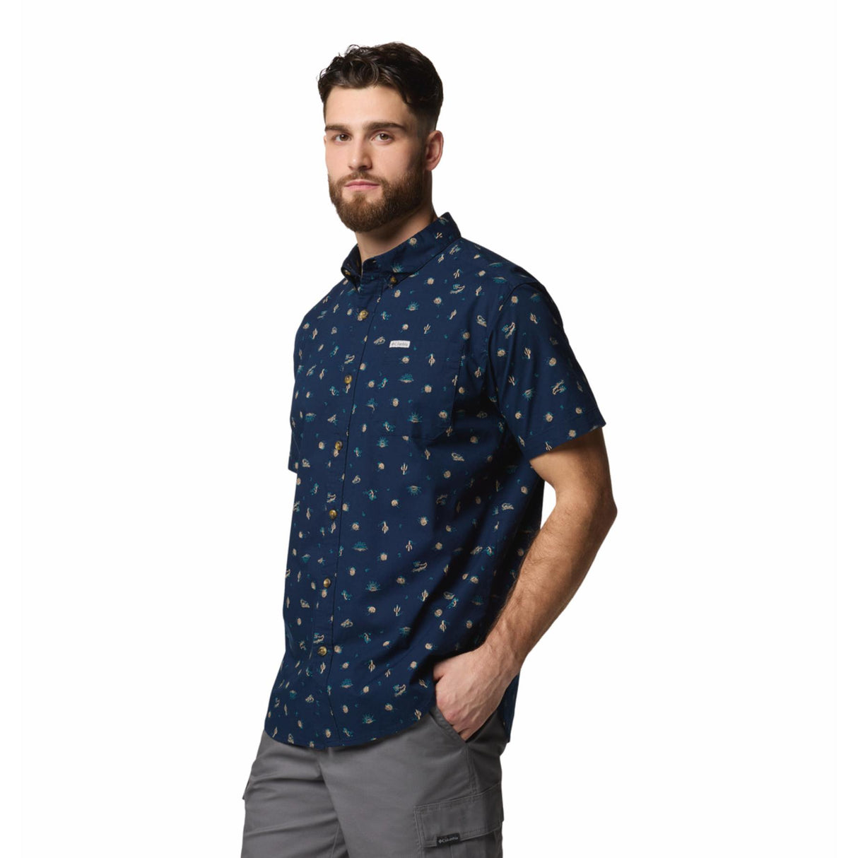 Columbia Men's Rapid Rivers Printed Shirt Collegiate Navy Deserted / Small-Collegiate Navy Deserted / Medium-Collegiate Navy Deserted / Large-Collegiate Navy Deserted / X-Large-Collegiate Navy Deserted / XX-Large - 53 Degrees North 