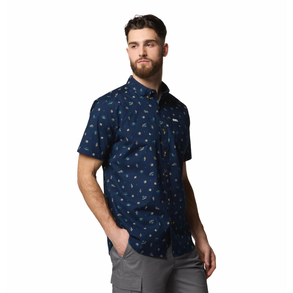 Columbia Men's Rapid Rivers Printed Shirt Collegiate Navy Deserted / Small-Collegiate Navy Deserted / Medium-Collegiate Navy Deserted / Large-Collegiate Navy Deserted / X-Large-Collegiate Navy Deserted / XX-Large - 53 Degrees North 