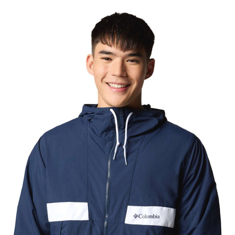 Columbia Men's Spire Valley Hooded Windbreaker Dark Stone/White / Small-Dark Stone/White / Medium-Dark Stone/White / Large-Dark Stone/White / X-Large-Dark Stone/White / XX-Large - 53 Degrees North 