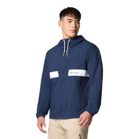 Columbia Men's Spire Valley Hooded Windbreaker Dark Stone/White / Small-Dark Stone/White / Medium-Dark Stone/White / Large-Dark Stone/White / X-Large-Dark Stone/White / XX-Large - 53 Degrees North 