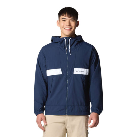 Columbia Men's Spire Valley Hooded Windbreaker Dark Stone/White / Small-Dark Stone/White / Medium-Dark Stone/White / Large-Dark Stone/White / X-Large-Dark Stone/White / XX-Large - 53 Degrees North 