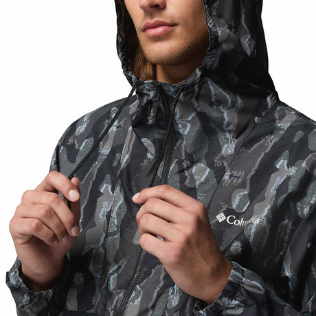 Columbia Men's Spire Valley Novelty Windbreaker Black/Treebark / Small-Black/Treebark / Medium-Black/Treebark / Large-Black/Treebark / X-Large-Black/Treebark / XX-Large - 53 Degrees North 