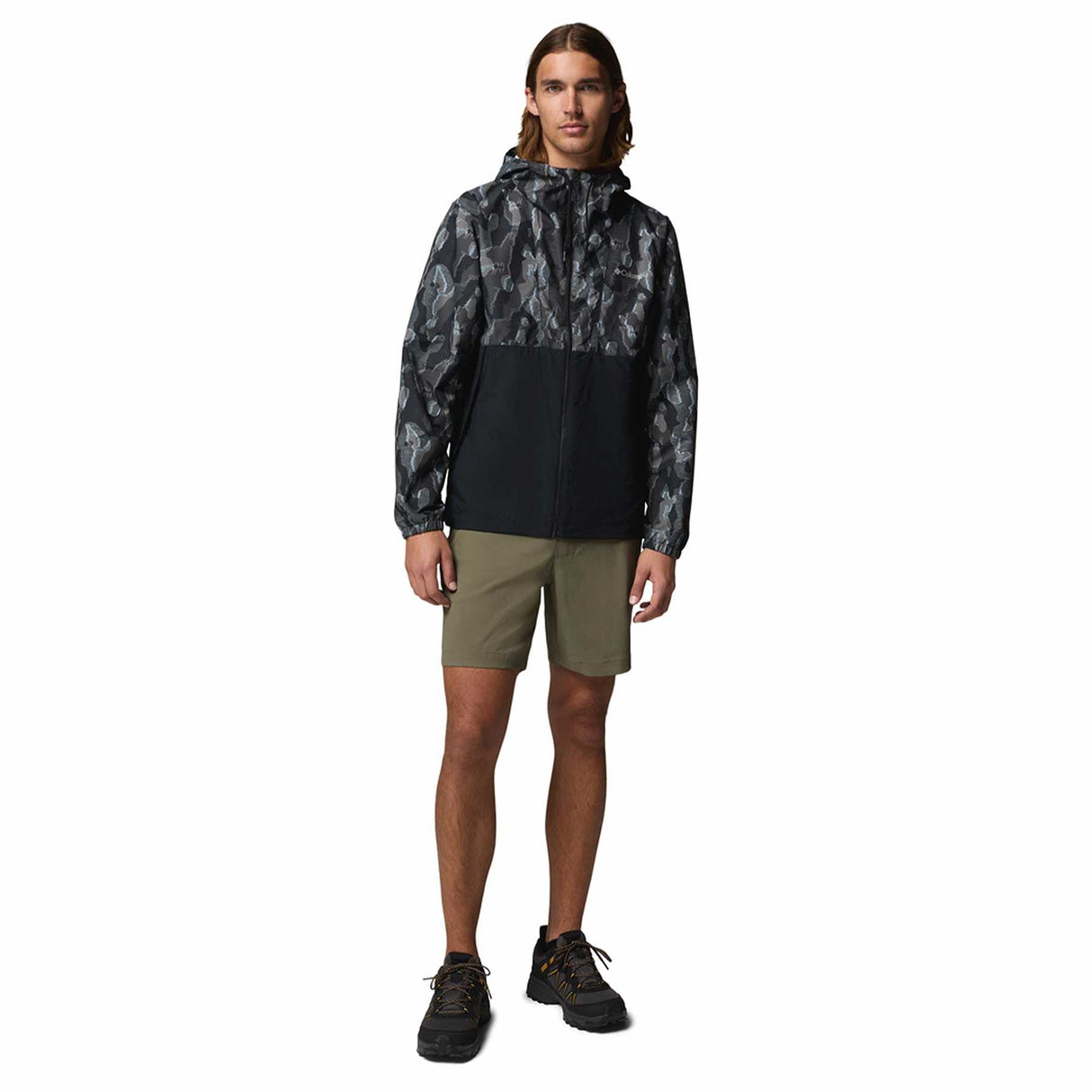 Columbia Men's Spire Valley Novelty Windbreaker Black/Treebark / Small-Black/Treebark / Medium-Black/Treebark / Large-Black/Treebark / X-Large-Black/Treebark / XX-Large - 53 Degrees North 