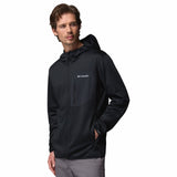 Columbia Men's Tall Heights Hooded Grid Fleece Full Zip Fleece Jacket Black / Small-Black / Medium-Black / Large-Black / X-Large-Black / XX-Large - 53 Degrees North 