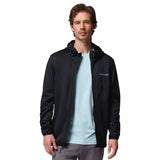 Columbia Men's Tall Heights Hooded Grid Fleece Full Zip Fleece Jacket Black / Small-Black / Medium-Black / Large-Black / X-Large-Black / XX-Large - 53 Degrees North 