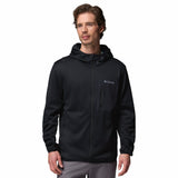 Columbia Men's Tall Heights Hooded Grid Fleece Full Zip Fleece Jacket Black / Small-Black / Medium-Black / Large-Black / X-Large-Black / XX-Large - 53 Degrees North 