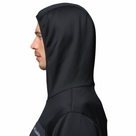 Columbia Men's Tall Heights Hooded Grid Fleece Full Zip Fleece Jacket Black / Small-Black / Medium-Black / Large-Black / X-Large-Black / XX-Large - 53 Degrees North 