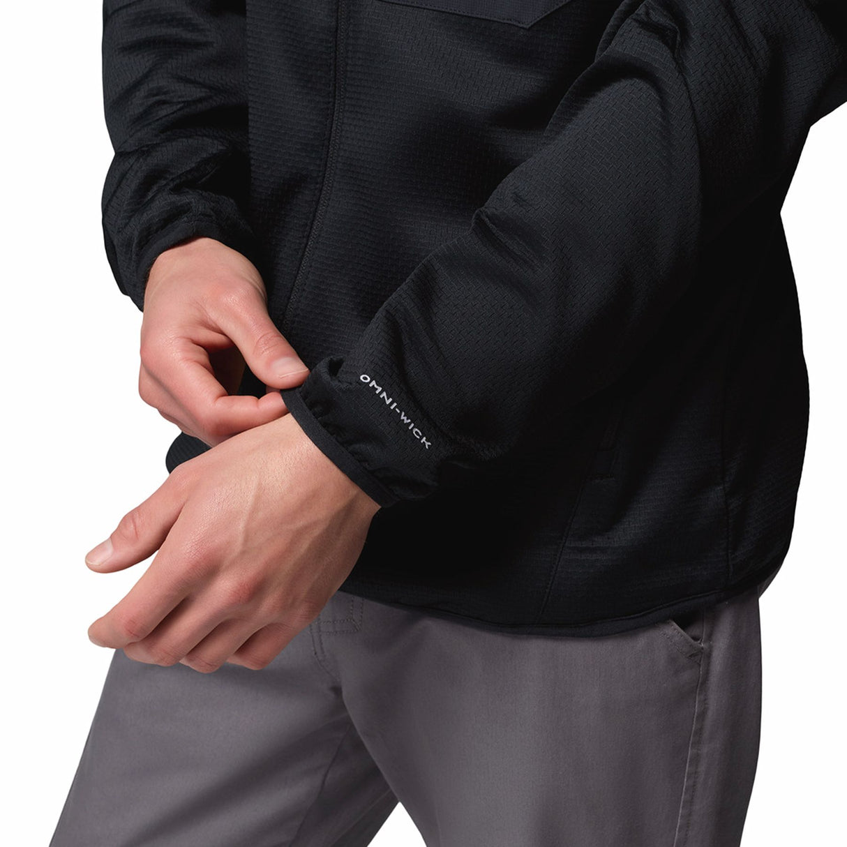 Columbia Men's Tall Heights Hooded Grid Fleece Full Zip Fleece Jacket Black / Small-Black / Medium-Black / Large-Black / X-Large-Black / XX-Large - 53 Degrees North 