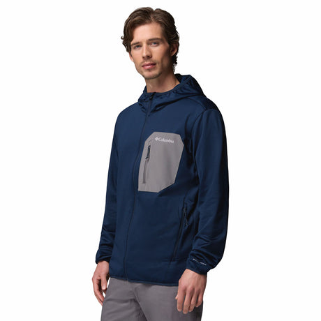 Columbia Men's Tall Heights Hooded Grid Fleece Full Zip Fleece Jacket Black / Small-Black / Medium-Black / Large-Black / X-Large-Black / XX-Large - 53 Degrees North 