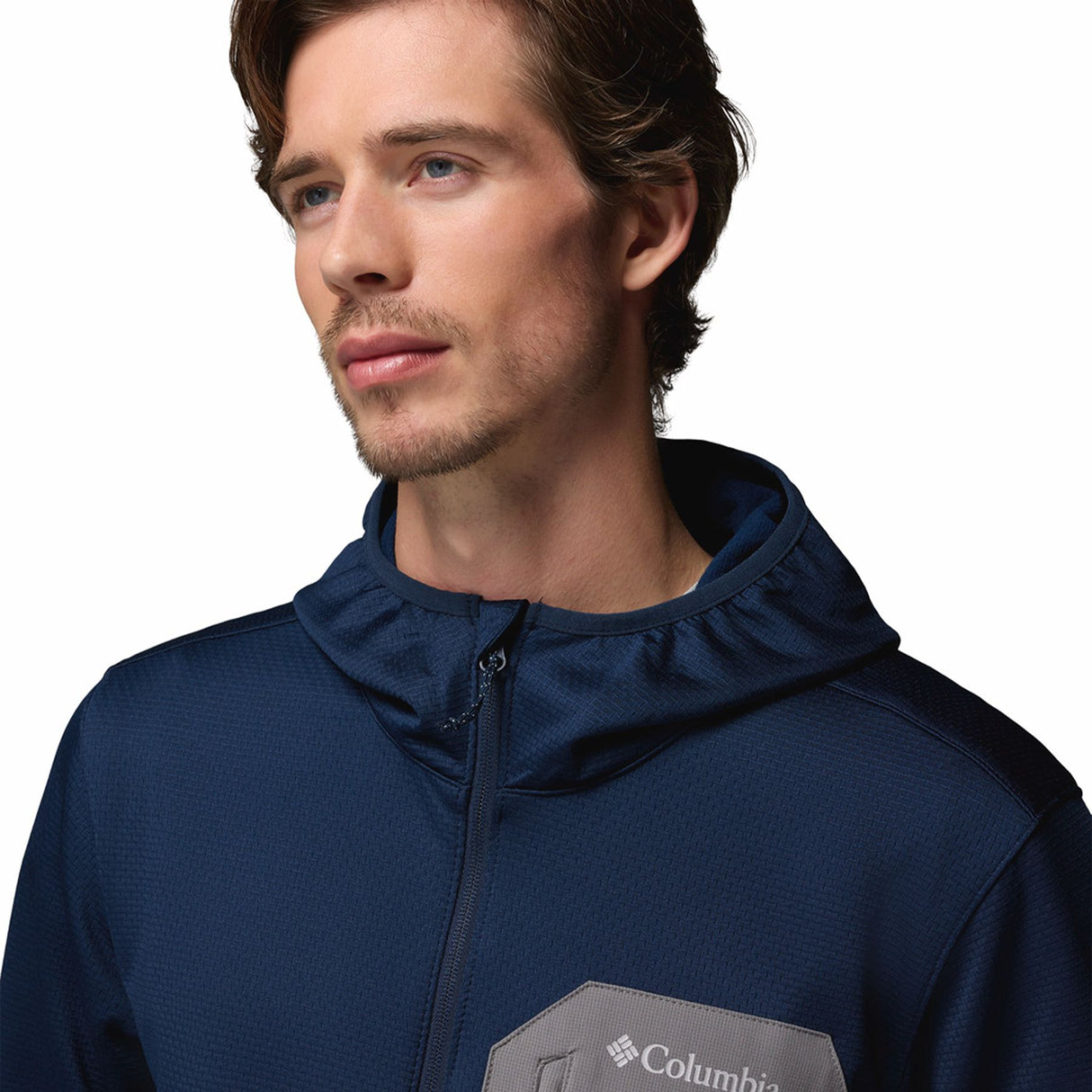 Columbia Men's Tall Heights Hooded Grid Fleece Full Zip Fleece Jacket Black / Small-Black / Medium-Black / Large-Black / X-Large-Black / XX-Large - 53 Degrees North 