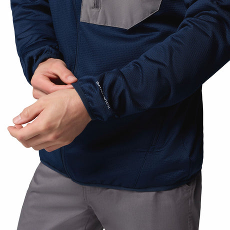 Columbia Men's Tall Heights Hooded Grid Fleece Full Zip Fleece Jacket Black / Small-Black / Medium-Black / Large-Black / X-Large-Black / XX-Large - 53 Degrees North 