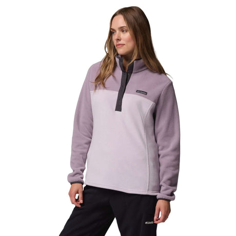 Columbia Women's Benton Springs 1/2 Snap Pullover Lavender Pearl/Share Purple/Shark / X-Small-Lavender Pearl/Share Purple/Shark / Small-Lavender Pearl/Share Purple/Shark / Medium-Lavender Pearl/Share Purple/Shark / Large-Lavender Pearl/Share Purple/Shark / X-Large - 53 Degrees North 