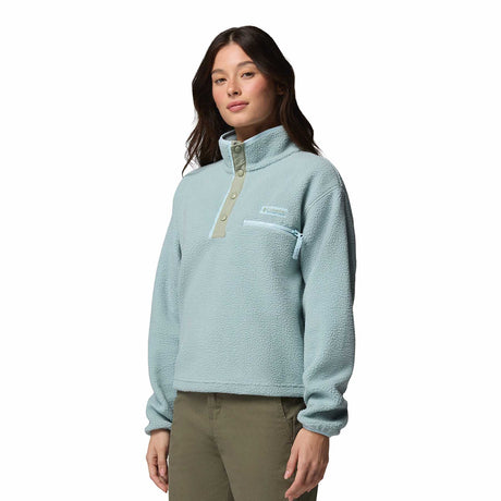 Columbia Women's Helvetia II Cropped Half Snap Fleece Pink Agate/Peppercorn/Flint Grey / X-Small-Pink Agate/Peppercorn/Flint Grey / Small-Pink Agate/Peppercorn/Flint Grey / Medium-Pink Agate/Peppercorn/Flint Grey / Large-Pink Agate/Peppercorn/Flint Grey / X-Large - 53 Degrees North 