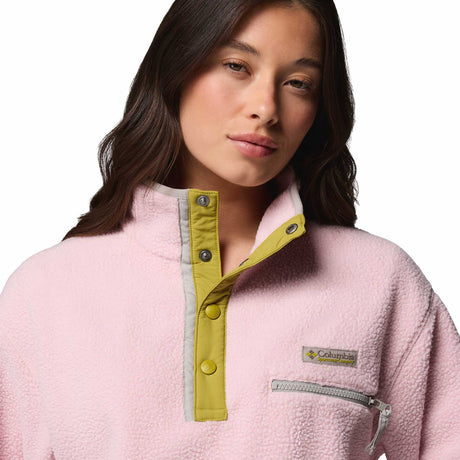 Columbia Women's Helvetia II Cropped Half Snap Fleece Pink Agate/Peppercorn/Flint Grey / X-Small-Pink Agate/Peppercorn/Flint Grey / Small-Pink Agate/Peppercorn/Flint Grey / Medium-Pink Agate/Peppercorn/Flint Grey / Large-Pink Agate/Peppercorn/Flint Grey / X-Large - 53 Degrees North 